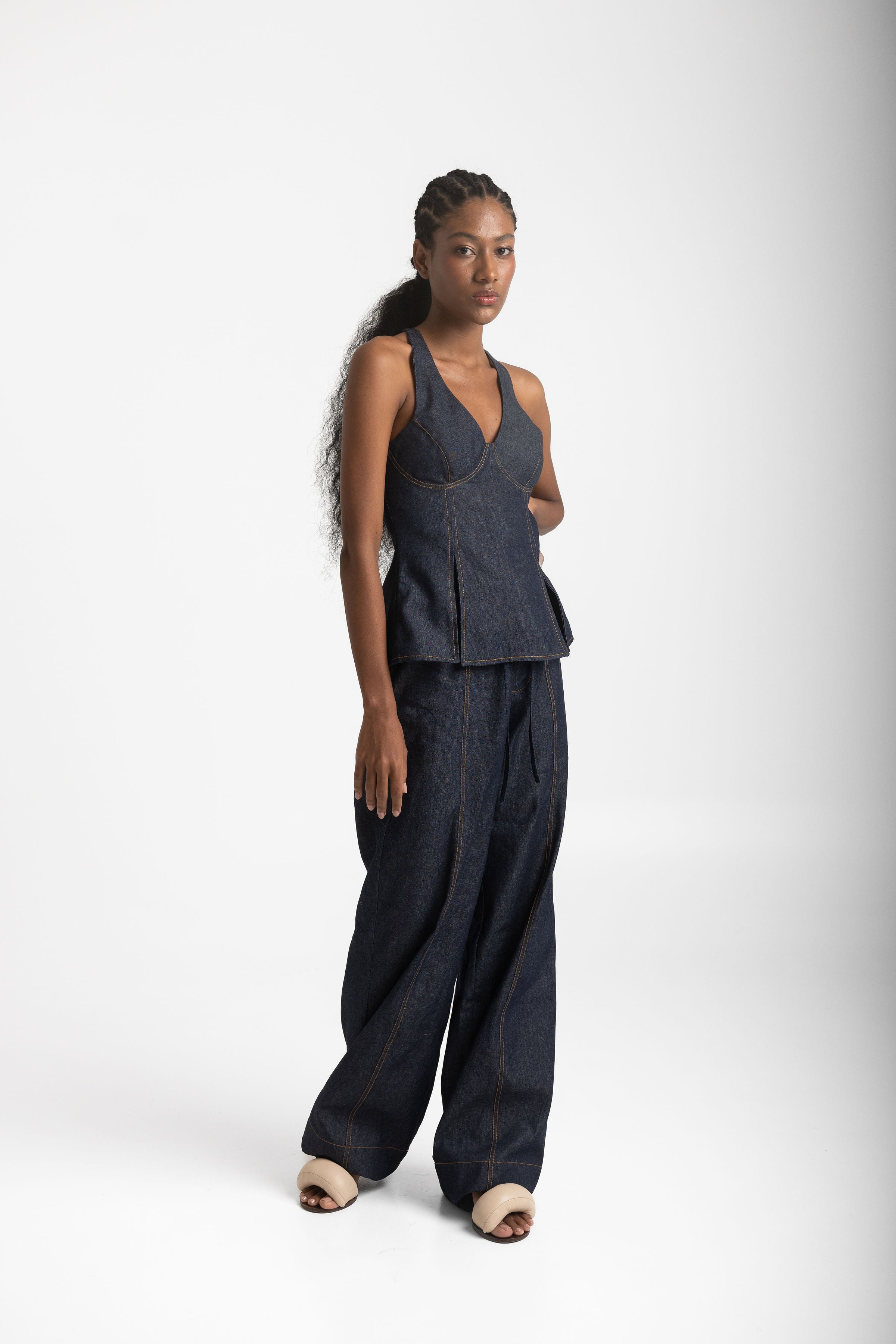 mika denim high rise pants