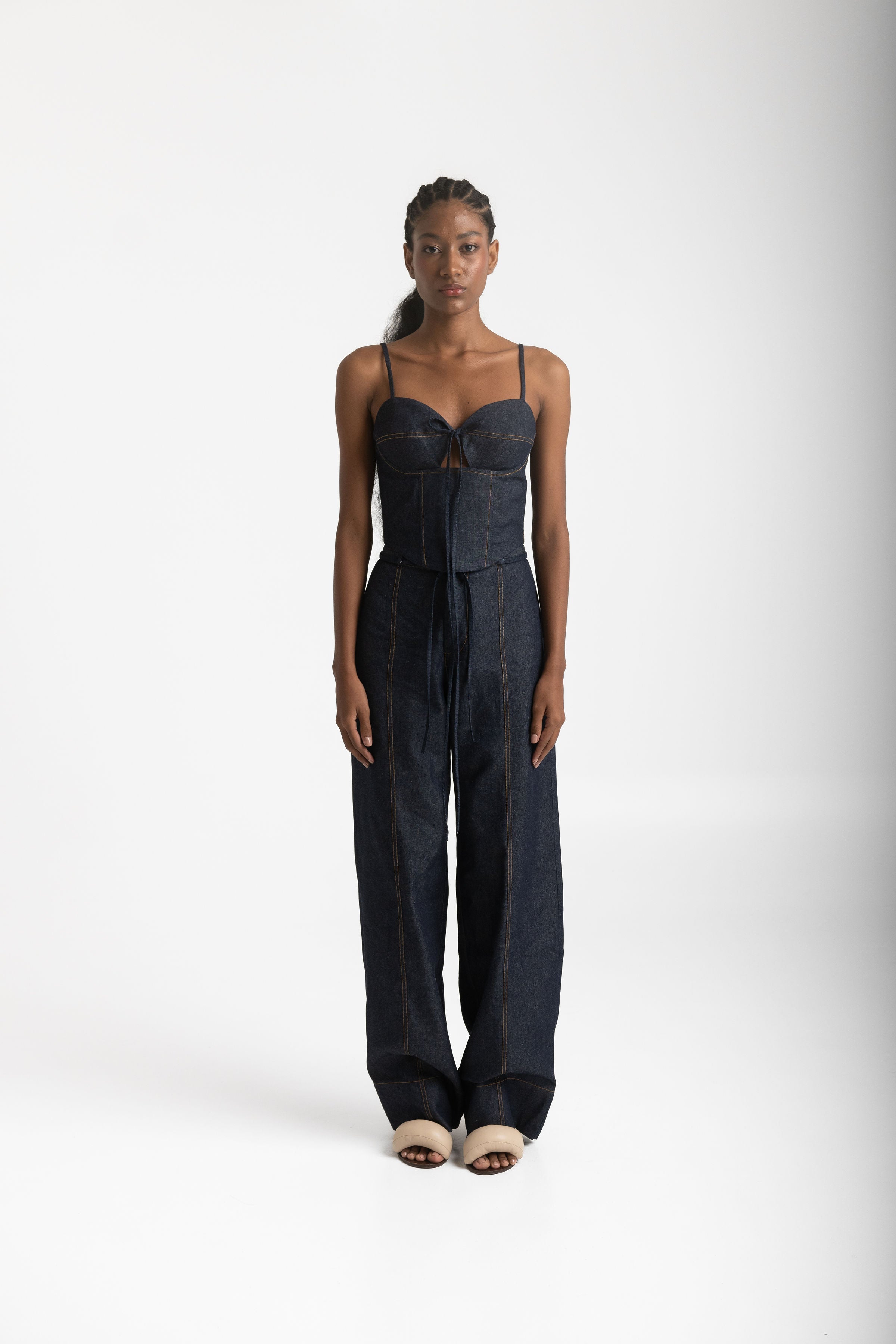 gigi denim corset top