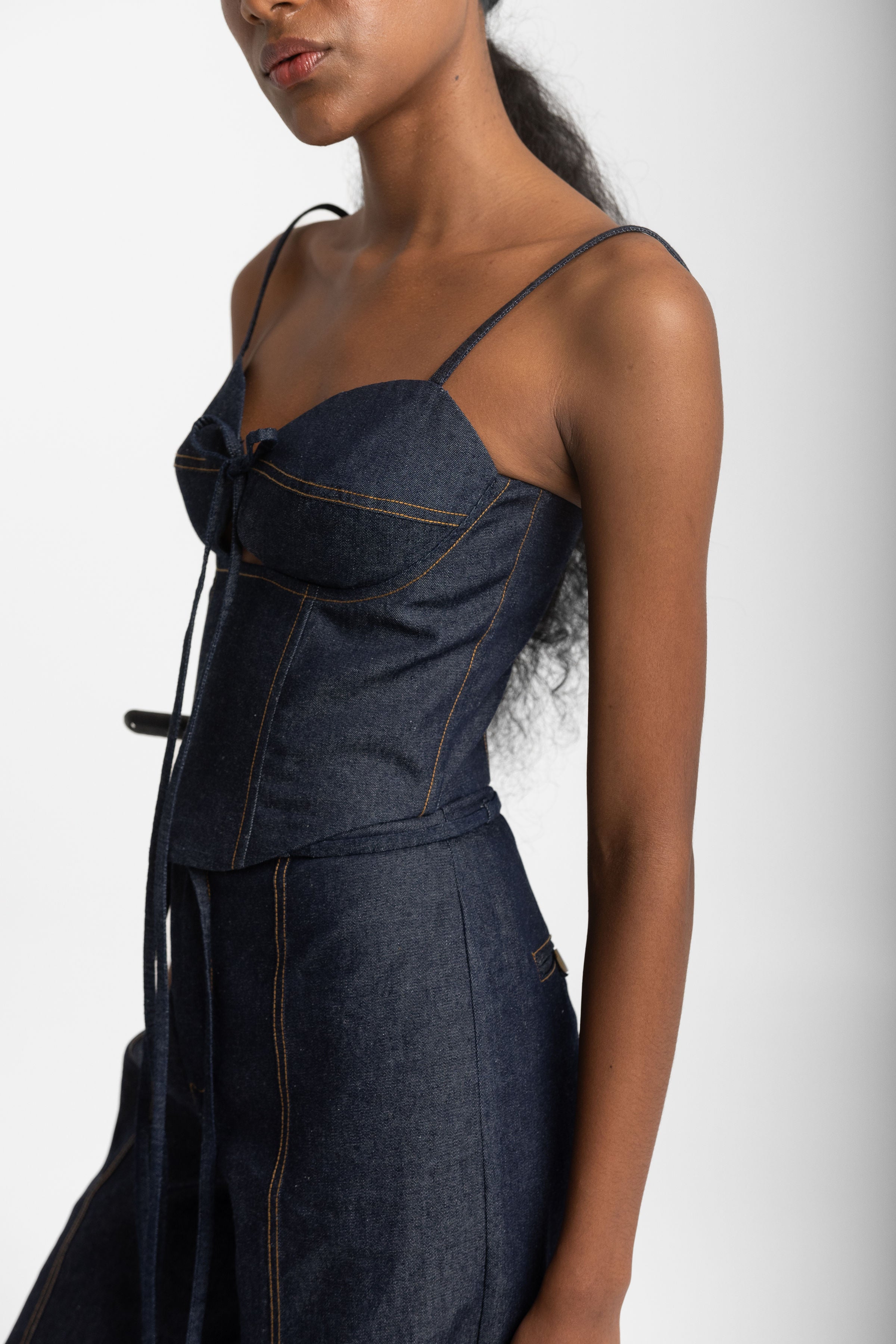 gigi denim corset top